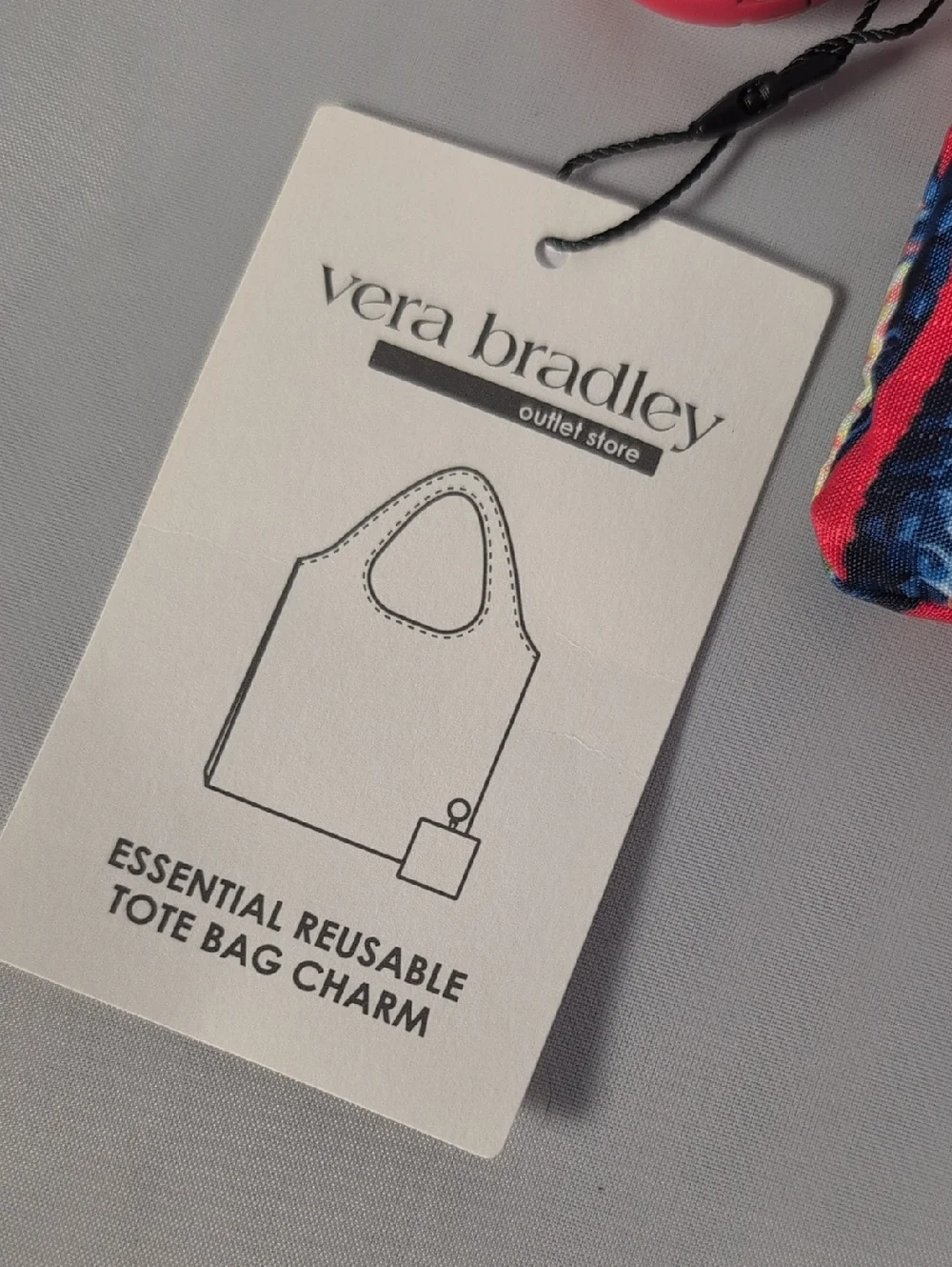 Vera Bradley Outlet Ripstop Essential Reusable Tote Bag Charm Clip in Fish Tale